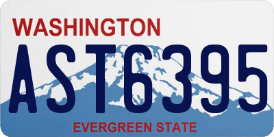 WA license plate AST6395