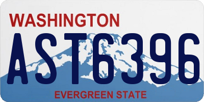WA license plate AST6396