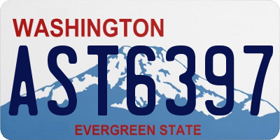 WA license plate AST6397