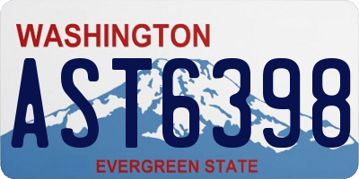WA license plate AST6398