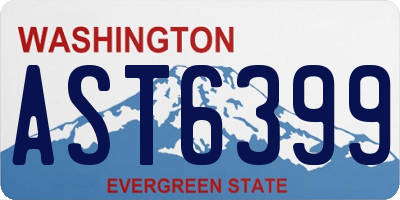 WA license plate AST6399