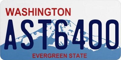 WA license plate AST6400