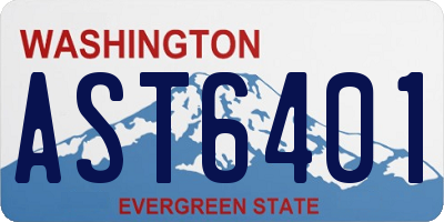 WA license plate AST6401