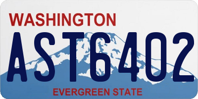 WA license plate AST6402