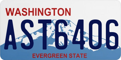 WA license plate AST6406