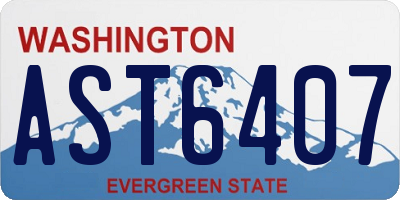 WA license plate AST6407