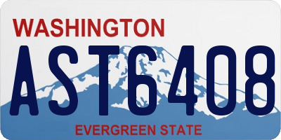 WA license plate AST6408