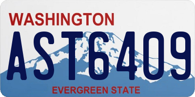 WA license plate AST6409