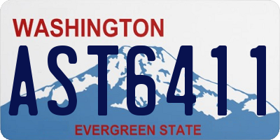 WA license plate AST6411