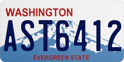 WA license plate AST6412