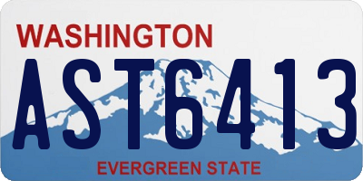 WA license plate AST6413