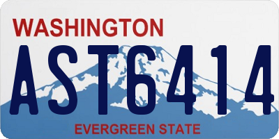 WA license plate AST6414