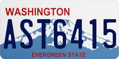 WA license plate AST6415