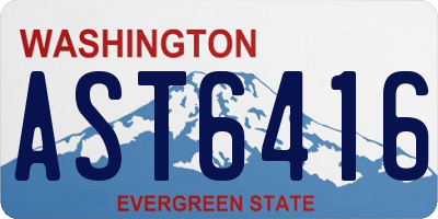 WA license plate AST6416