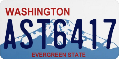 WA license plate AST6417