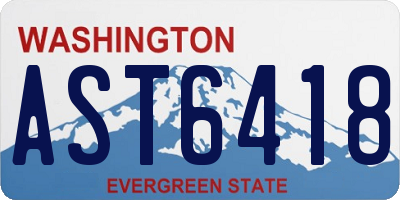 WA license plate AST6418