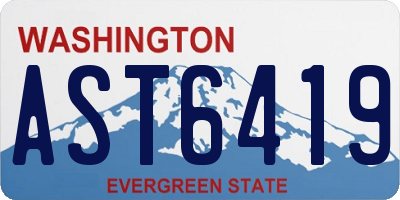 WA license plate AST6419