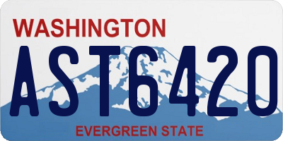 WA license plate AST6420