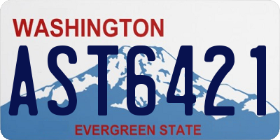 WA license plate AST6421