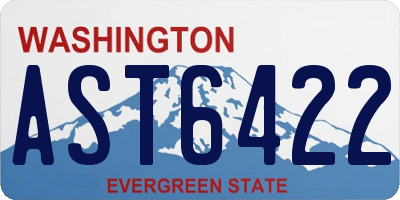 WA license plate AST6422