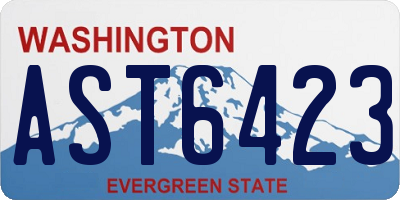 WA license plate AST6423