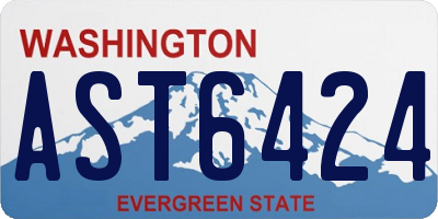 WA license plate AST6424