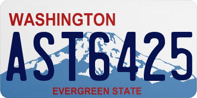 WA license plate AST6425