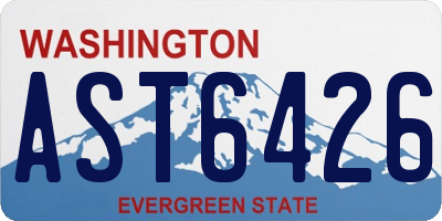 WA license plate AST6426