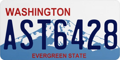 WA license plate AST6428
