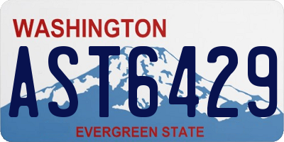 WA license plate AST6429