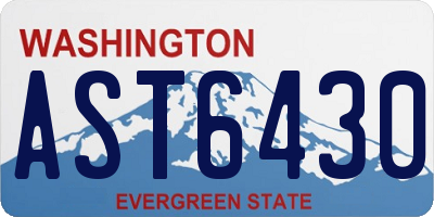 WA license plate AST6430