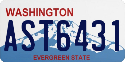 WA license plate AST6431