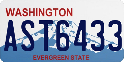 WA license plate AST6433
