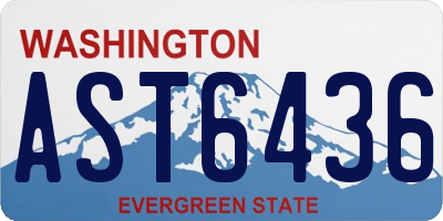 WA license plate AST6436