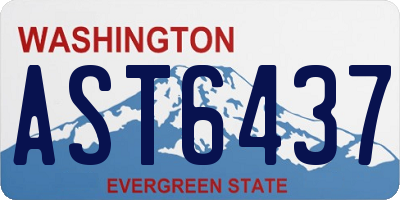 WA license plate AST6437
