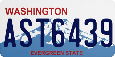 WA license plate AST6439
