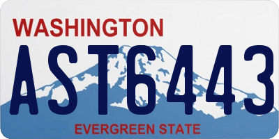 WA license plate AST6443