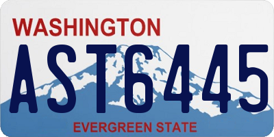 WA license plate AST6445
