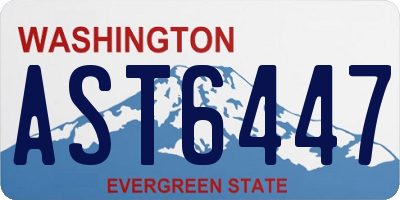WA license plate AST6447