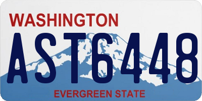 WA license plate AST6448