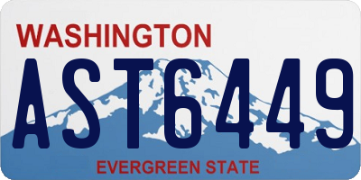 WA license plate AST6449