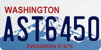 WA license plate AST6450