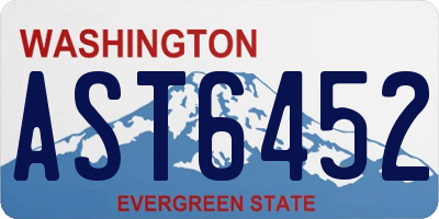WA license plate AST6452