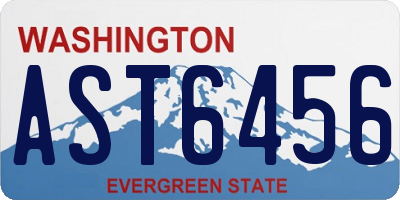 WA license plate AST6456