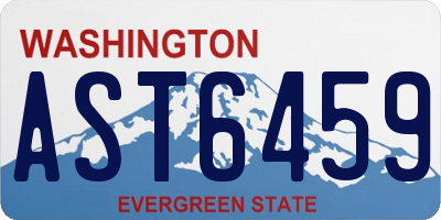 WA license plate AST6459