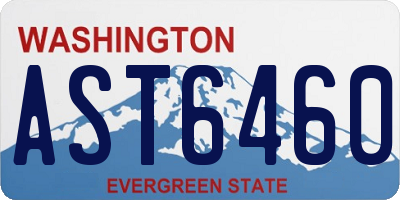 WA license plate AST6460
