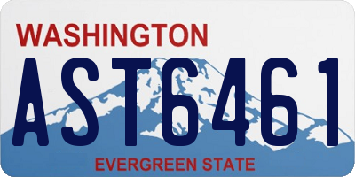 WA license plate AST6461