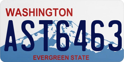 WA license plate AST6463