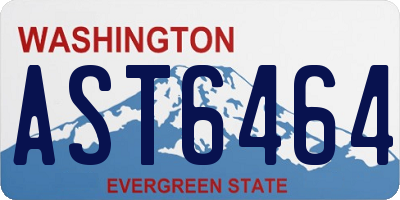 WA license plate AST6464