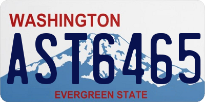 WA license plate AST6465